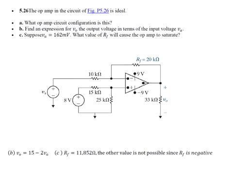 Solved 5 26The Op In The Circuit Of Fig P5 26 Is Chegg