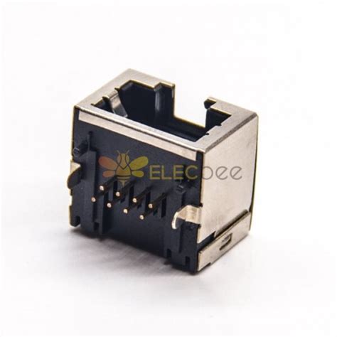 Rj45 Port Horizontal Type 90 Degree 8p8c Through Hole Pcb Mount Shielded Jack 20pcs