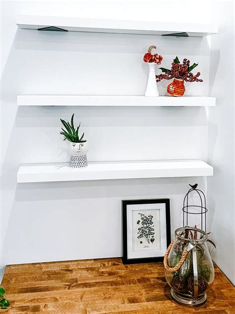 White Solid Wood Floating Shelves White Floating Shelves - Etsy