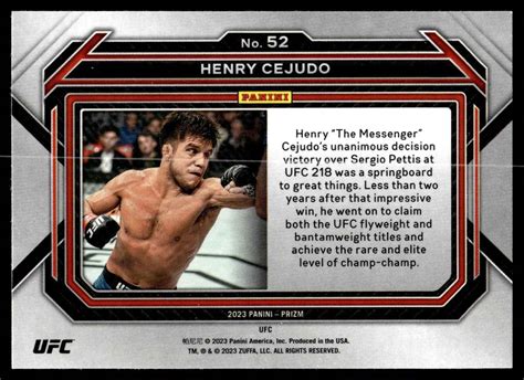 2023 Panini Prizm UFC Prizm 52 Henry Cejudo 99 For Sale Online EBay