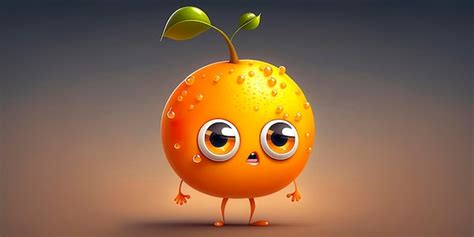 Premium Photo | Adorable orange fruit animated character