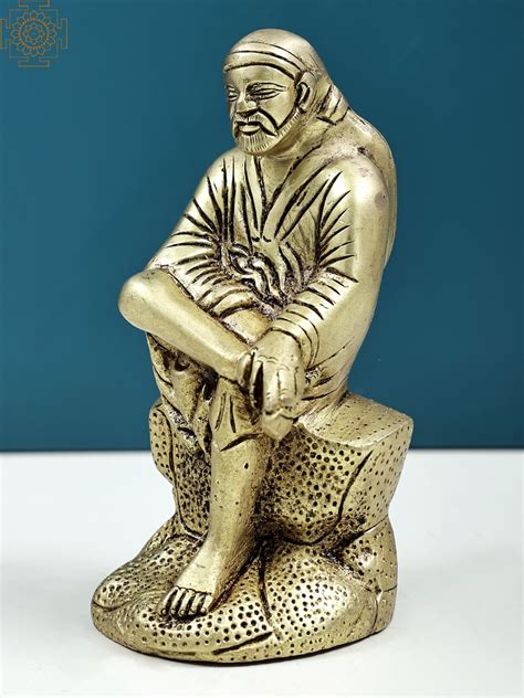 Shirdi Sai Baba Brass Statue Handmade Exotic India Art