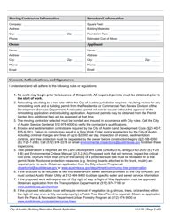 City Of Austin Texas Building Relocation Permit Application Fill Out