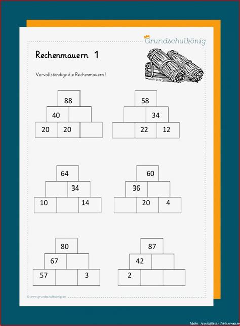 Mathe Arbeitsblätter Zahlenmauern 4 Optionen Für Deinen Erfolg