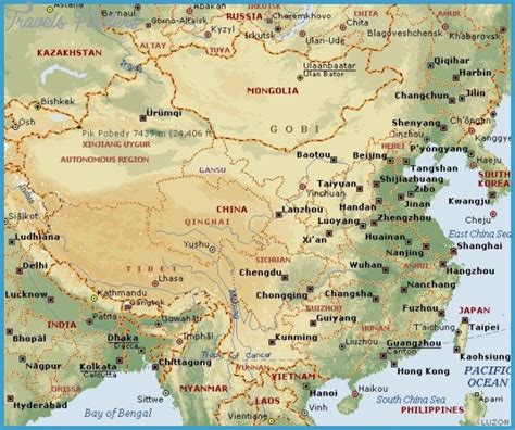 China map mountains - TravelsFinders.Com