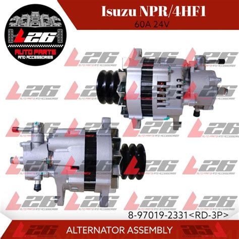 Isuzu NKR 4HF1 Alternator Assembly 60A 24v 8 97019 2331 RD 3p Triple