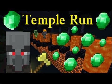 Minecraft Stealing Gems Temple Run Mini Game Youtube