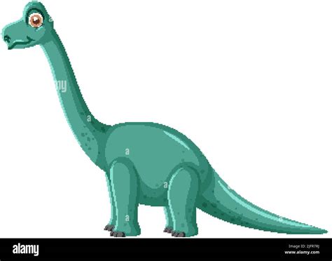 Cute Brachiosaurus Dinosaur Cartoon illustration Stock Vector Image ...