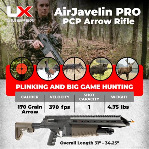 Umarex Airjavelin Pro Pcp Arrow Launcher Air Rifle 2252668 With 6 Ar