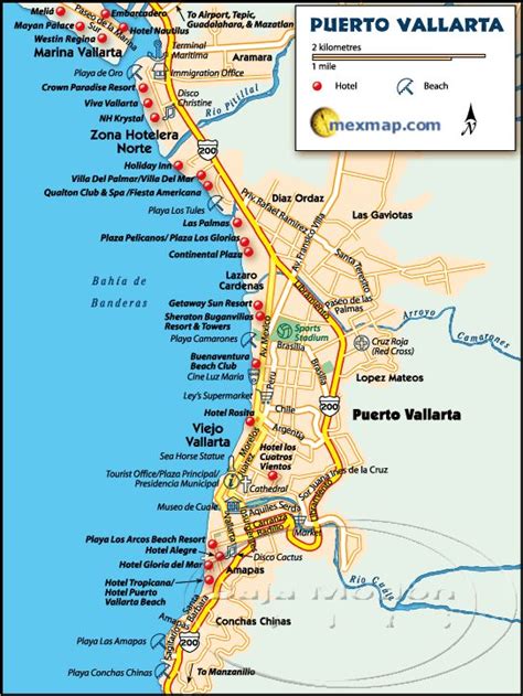 Mapa De Hoteles En Puerto Vallarta - Printable Online