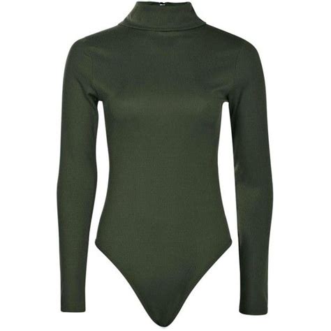 Boohoo Lola Turtle Neck Rib Long Sleeve Bodysuit 20 Liked On