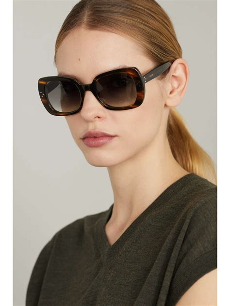 Celine Eyewear Square Frame Tortoiseshell Acetate Sunglasses Net A Porter