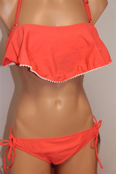 NWT Raisins Swimsuit Bikini 2pc Set Sz S Shayla Bandeau COR EBay