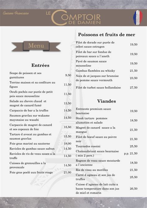 Menu 2024 Restaurante Le Comptoir De Damien In Arona Spanje TheFork