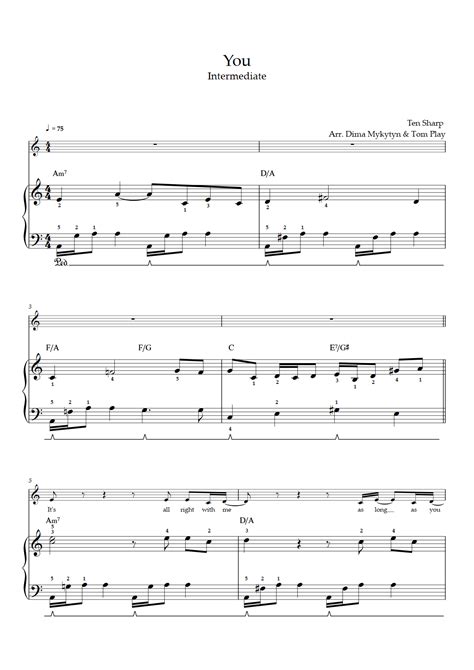 You Intermediate Level Solo Piano Ten Sharp Piano Sheet Music