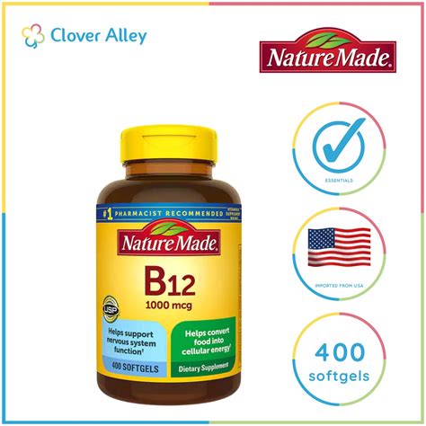 Nature Made Vitamin B12 1000 Mcg 400 Softgels 04 2025 Expiry