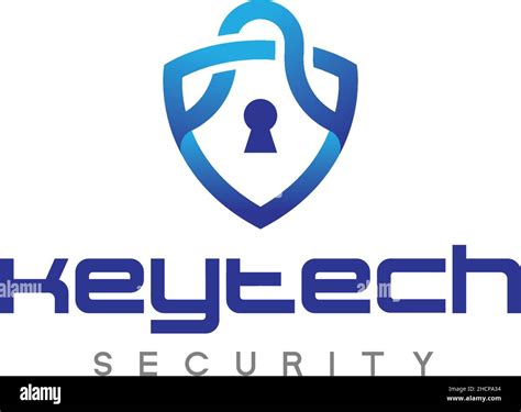 Simple Design Key Tech Security Lock Logo Design Stock Vector Image