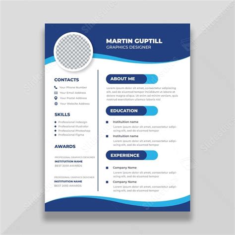 Resume Cv Design A4 Curriculum Vitae Professional Minimalist Modern ...