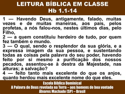 01 A Carta aos hebreus e a excelência de Cristo PPT