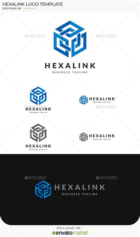 交织在一起的盒子六角标志符号标志模板Intertwined Box Hexagon Logo Symbols Logo