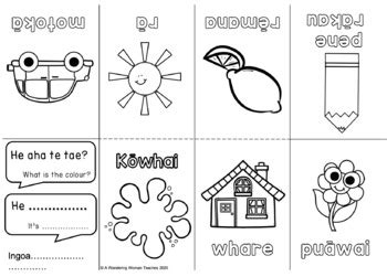 Te Reo M Ori Colours Mini Book Booklet Activity Ng Tae Tpt