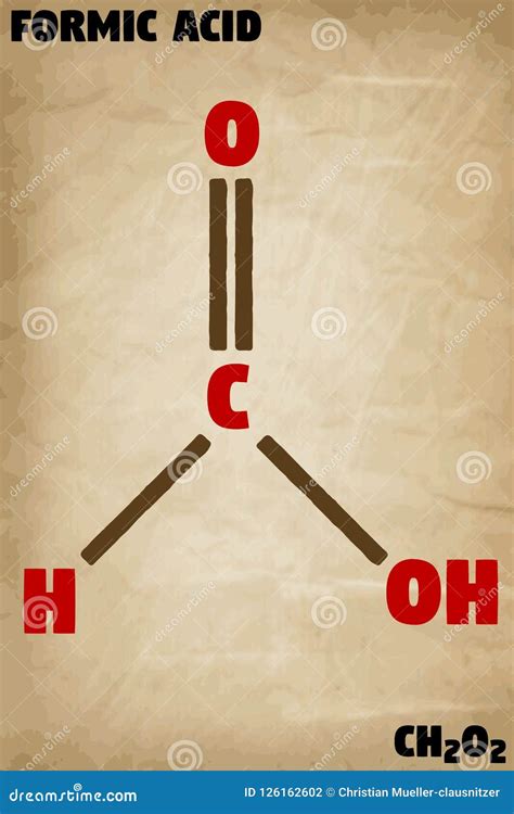 Detailed Illustration of the Molecule of Formic Acid Stock Vector ...