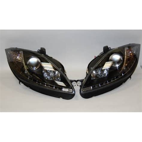 Faros Delanteros Luz Dia Seat Leon Black Malaga Sport Tuning