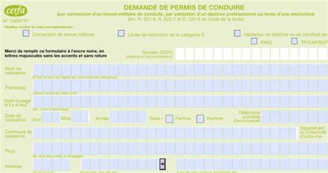 Cerfa 14882 01 Renouvellement Du Permis De Conduire