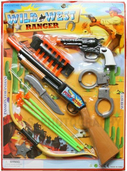 Complete Cowboy Set Toy Gun Pistol Revolver Wild West Soft Dart Rifle