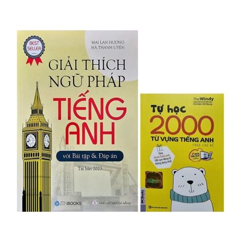 Sách Combo 2 Cuốn Giải Thích Ngữ Pháp Tiếng Anh Bài Tập And Đáp Án Tự Học 2000 Từ Vựng