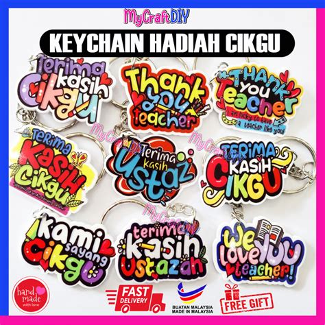 Readystok Keychain Tq Cikgu Hadiah Hari Guru Keychain Tq Teacher