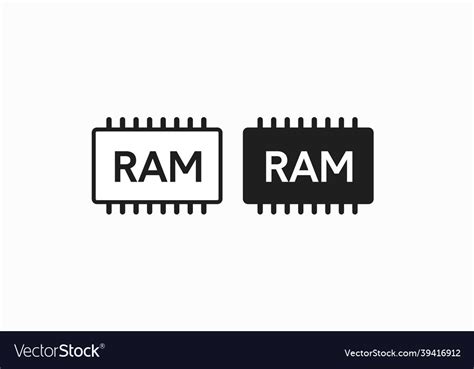 Ram Memory Icon Set Royalty Free Vector Image Vectorstock