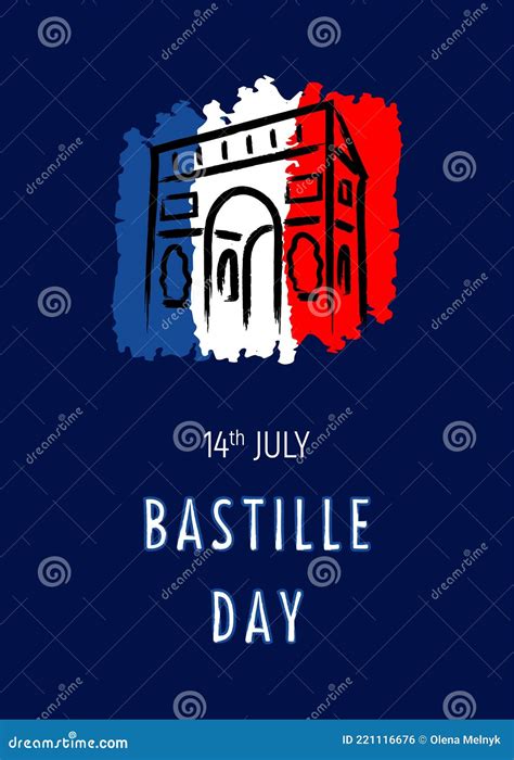 Día Nacional Francés 14 De Julio Día Bastille Plantilla Para La