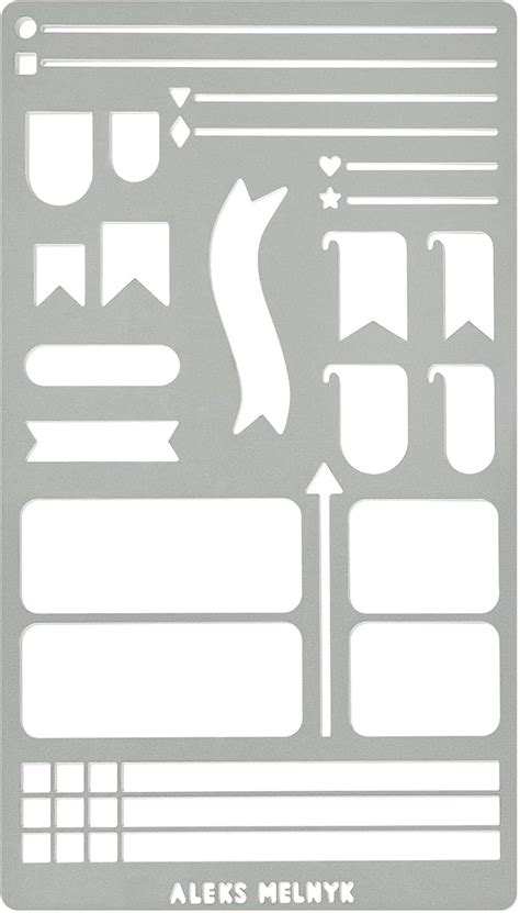 Aleks Melnyk Metal Stencil For Bullet Journaling Planning Drawing