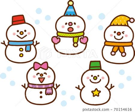 Cute Snowman Stock Illustration 70154616 PIXTA