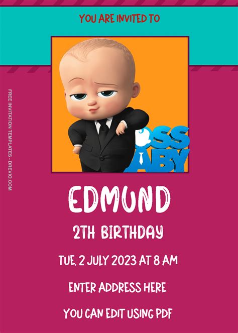 02-BOSS-BABY-TWO | Download Hundreds FREE PRINTABLE Birthday Invitation Templates Media