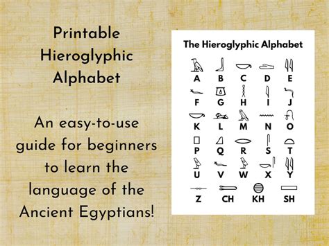 Ancient Egyptian Hieroglyphic Alphabet Cartouche Printable Works