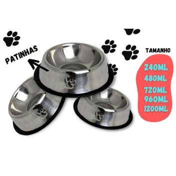 Pote De Inox Para Cachorro - Comedouro e Bebedouro Aço De Inox Para Pet Cachorro Cães e Gato Pote ...