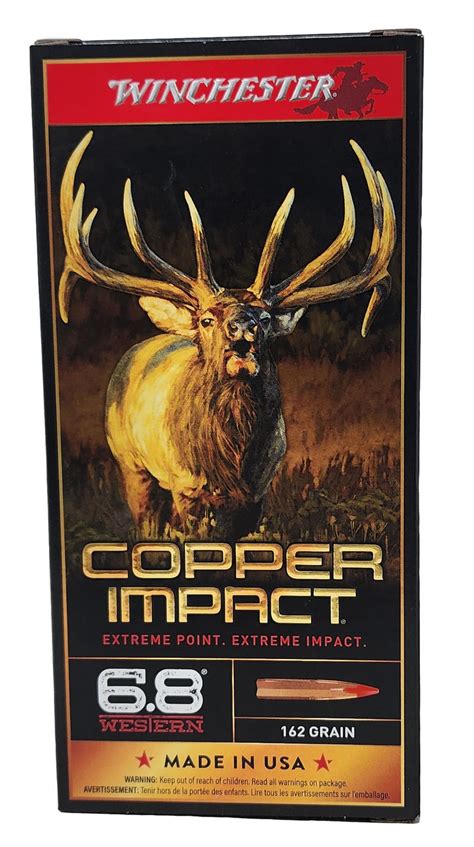 Winchester Copper Impact Ammunition 6 8 Western 162 Grain Copper 20 Rounds