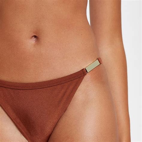 Brown High Leg Bikini Bottoms Bikini Bottoms Bikinis Swimwear