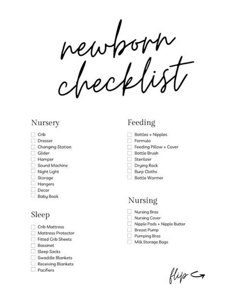 Newborn Checklist - Etsy