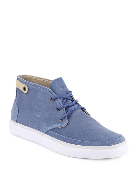 Lyst - Lacoste Suede Chukka Boots in Blue for Men