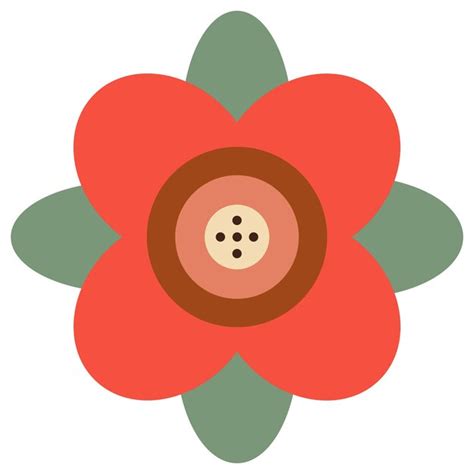 Flor En Estilo Retro Maravilloso Icono De Vector Simple Vector Premium