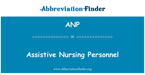 ANP Definition: Assistive Nursing Personnel | Abbreviation Finder