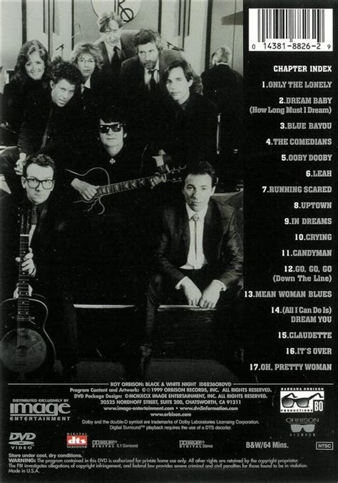 Roy Orbison and Friends Black and White Night DVD DTS | eBay