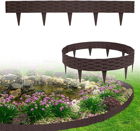 Xmtech M Rasenkante Beeteinfassung Gartenpalisade In Rattan Optik