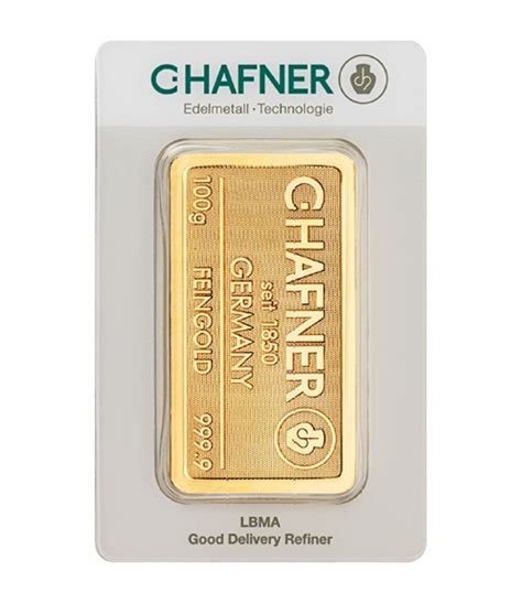 Gold Bar 100 G C Hafner Minted