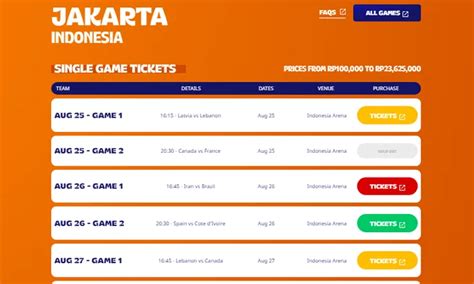 Cara Beli Tiket Fiba World Cup Indonesia Lengkap Link Streaming