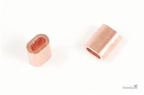 25mm Copper Ferrules For 2mm Wire Rope Termination