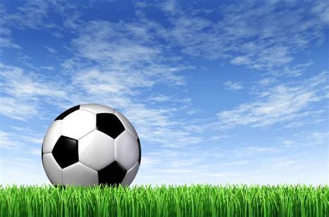 Soccer Ball And Grass Field Background Stock Image Everypixel